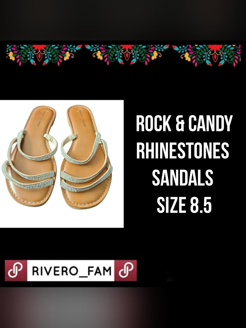 ROCK & CANDY | RHINESTONES SANDALS | SIZE 8.5